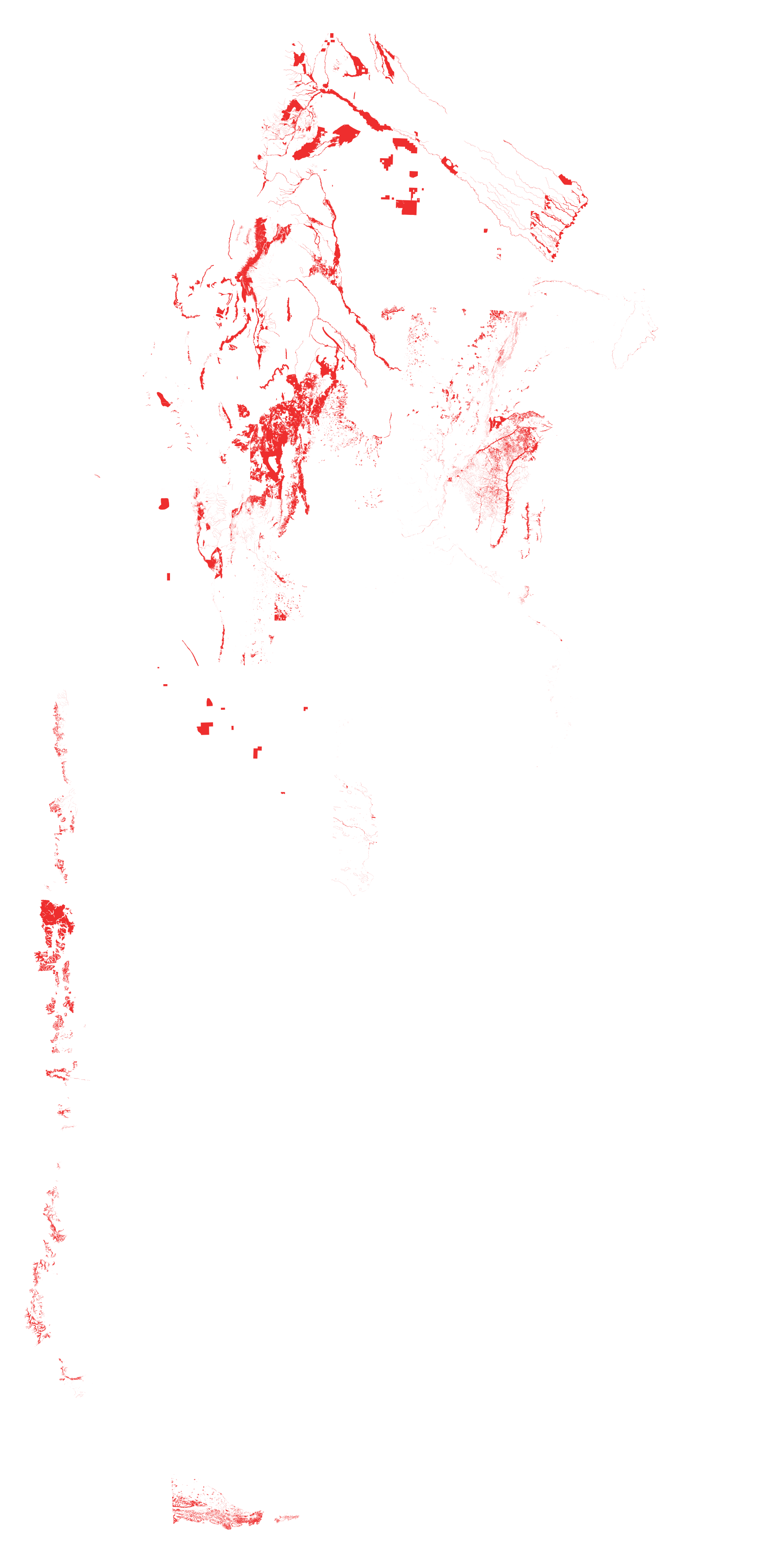 Mapa de bosque nativo de muy alto valor de conservación en Argentina