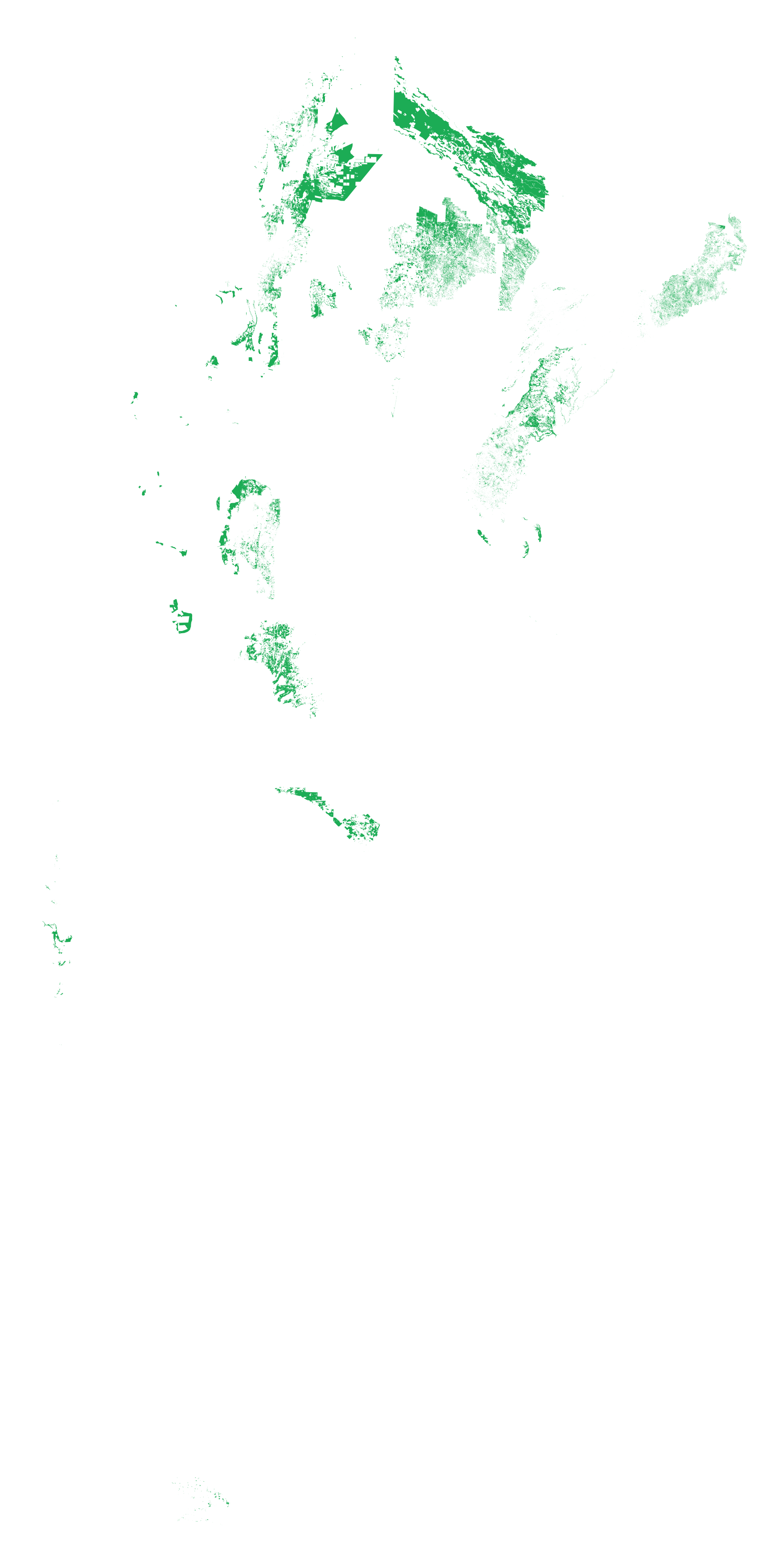 Mapa de bosque nativo de bajo valor de conservación en Argentina